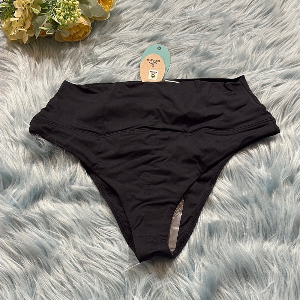 NWT Prana Aurelia High Rise Bikini Bottom in Black sz XS
